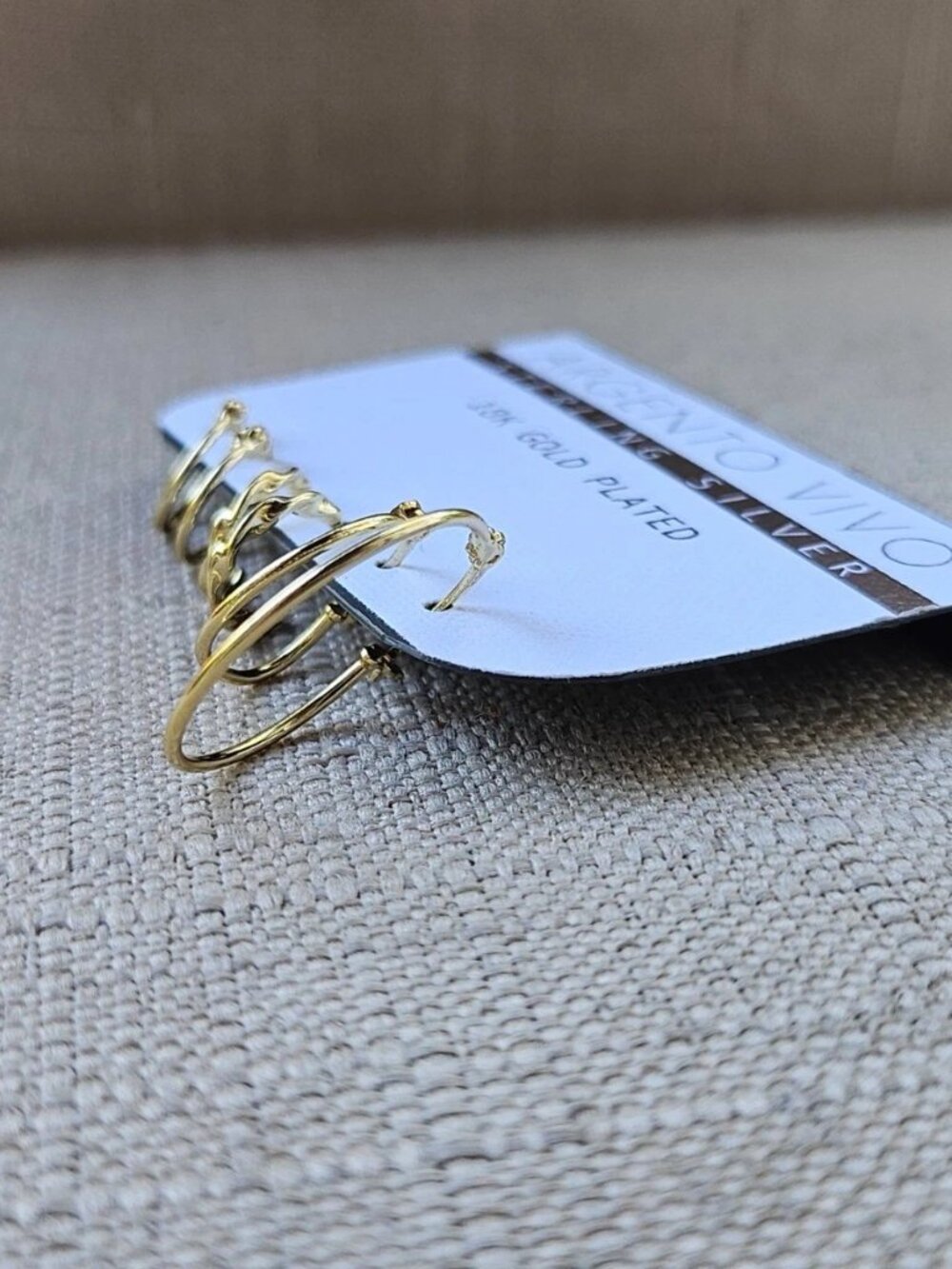 Argento Vivo Women Earrings Gold Plated over Sterling silver Jewelry Set of 3 - Picture 6 of 12